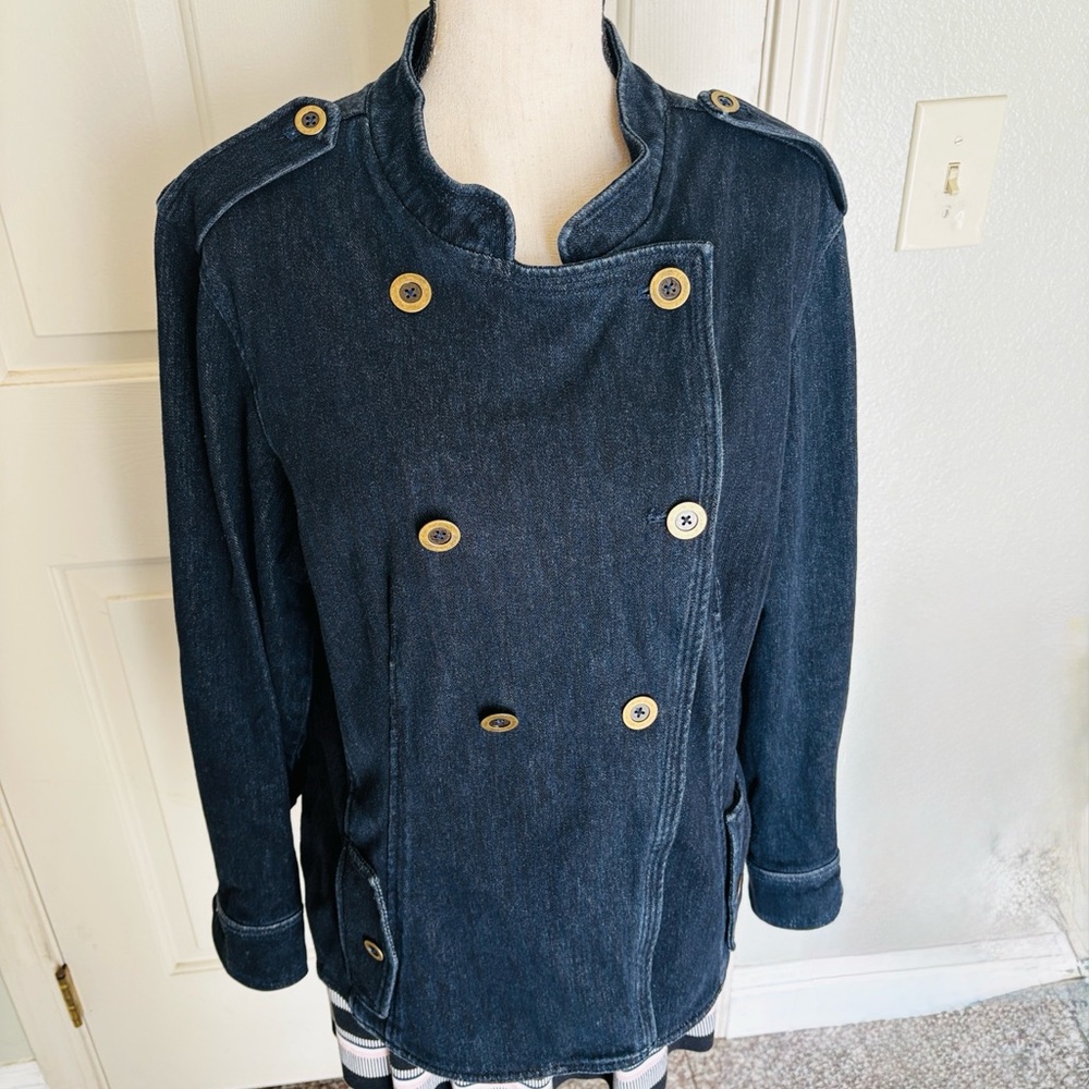 Coldwater Women's Denim Double-Breasted Jacket. Large